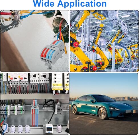 Linkstyle 10PCS DIN Rail Terminal Blocks, AWG24-12 Quick Wiring Cable Connector Lever Wire Connectors Kit (2 in 6 Out) in Saudi Arabia
