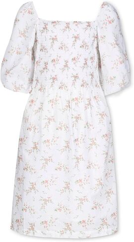فستان Hope & Henry النسائي من القطن العضوي ذو الأكمام الفقاعية in Kuwait