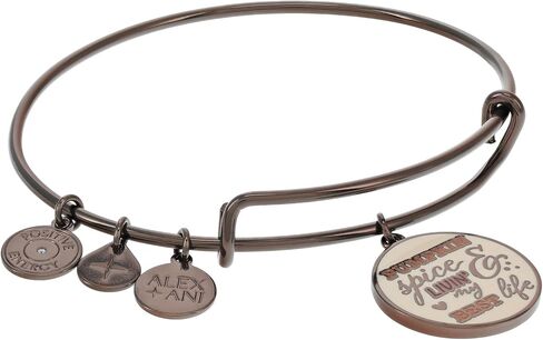 Alex and Ani Pumpkin Spice to Go سوار سلكي قابل للتوسيع، لمسة نهائية فضية لامعة، سحر متعدد الألوان، من 2 إلى 3.5 بوصة in Kuwait