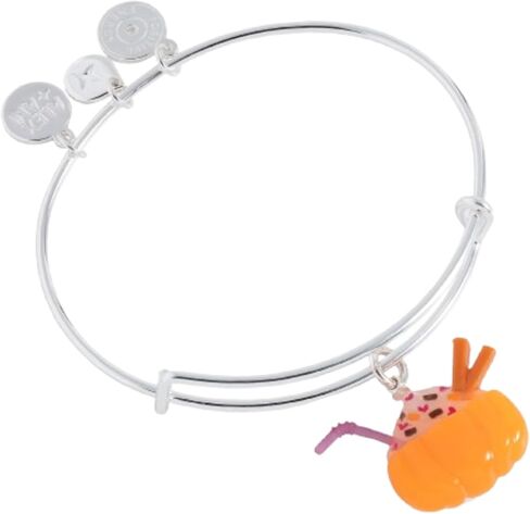 Alex and Ani Pumpkin Spice to Go سوار سلكي قابل للتوسيع، لمسة نهائية فضية لامعة، سحر متعدد الألوان، من 2 إلى 3.5 بوصة in Kuwait