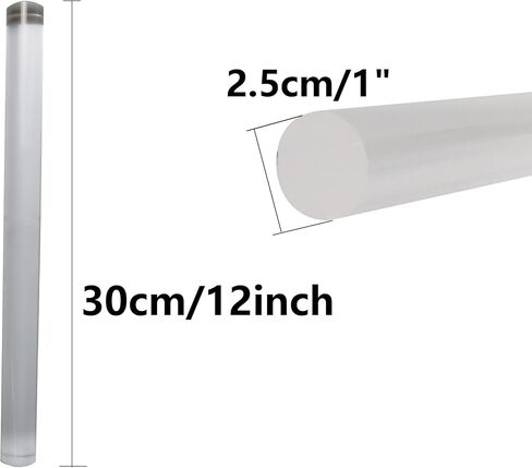 6 Pieces 12 Inch Acrylic Dowel Rods,Clear Plant Stakes for DIY Crafts Supplies,Acrylic Round Rods,1 Inch Diameter(2.5cm) in Saudi Arabia