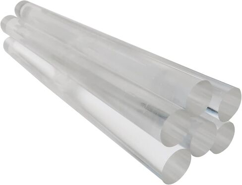 6 Pieces 12 Inch Acrylic Dowel Rods,Clear Plant Stakes for DIY Crafts Supplies,Acrylic Round Rods,1 Inch Diameter(2.5cm) in Saudi Arabia