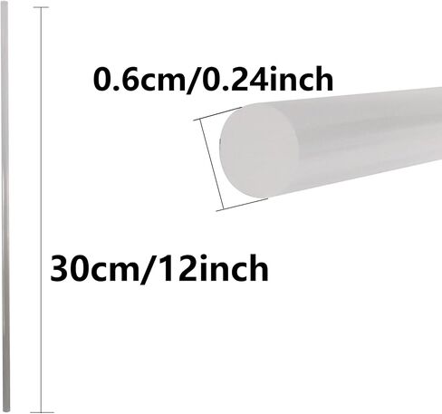 6 Pieces 12 Inch Acrylic Dowel Rods,Clear Plant Stakes for DIY Crafts Supplies,Acrylic Round Rods,1 Inch Diameter(2.5cm) in Saudi Arabia