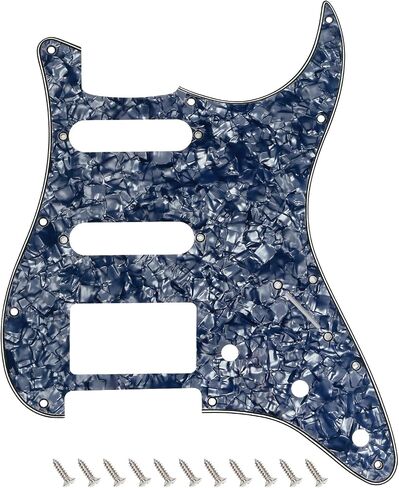 Banworks 3 Ply Strat HSS Pickguard 11-Hole Electric Guitar Pickguard SSH Scratch Plate for USA/Mexican Fender Modern Style Standard Stratocaster ST JT/HB-02 Vintage Green in Saudi Arabia