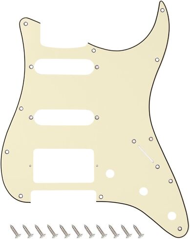 Banworks 3 Ply Strat HSS Pickguard 11-Hole Electric Guitar Pickguard SSH Scratch Plate for USA/Mexican Fender Modern Style Standard Stratocaster ST JT/HB-02 Vintage Green in Saudi Arabia