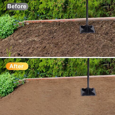 Heavy-Duty Steel Tamper, 8x8 Inch Hand Soil Tamper Garden Landscaping Tool for Ground & Gravel Leveling Dirt Compactor - Ergonomic Tamper Design, 48 Inches Total in Saudi Arabia