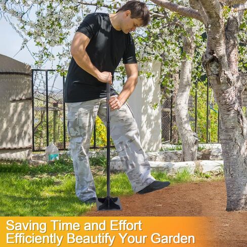 Heavy-Duty Steel Tamper, 8x8 Inch Hand Soil Tamper Garden Landscaping Tool for Ground & Gravel Leveling Dirt Compactor - Ergonomic Tamper Design, 48 Inches Total in Saudi Arabia