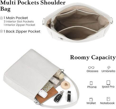 befen Genuine Leather Hobo Bags Purses for Women, Women's Shoulder bag Handbags Crossbody Bag with 2 Shoulder Straps in Kuwait