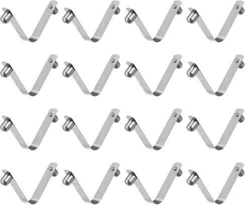 HARFINGTON 16pcs Double Button Kayak Paddle Snap Spring Clip 8x10x60mm 65Mn Spring Steel V-Shaped Solid Lift Telescopic Locking Tube Pole Clips for Tent Umbrella Camping in Saudi Arabia