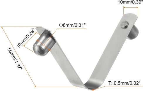 HARFINGTON 16pcs Double Button Kayak Paddle Snap Spring Clip 8x10x60mm 65Mn Spring Steel V-Shaped Solid Lift Telescopic Locking Tube Pole Clips for Tent Umbrella Camping in Saudi Arabia
