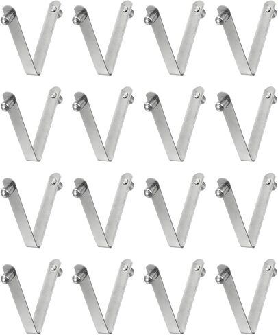 HARFINGTON 16pcs Double Button Kayak Paddle Snap Spring Clip 8x10x60mm 65Mn Spring Steel V-Shaped Solid Lift Telescopic Locking Tube Pole Clips for Tent Umbrella Camping in Saudi Arabia