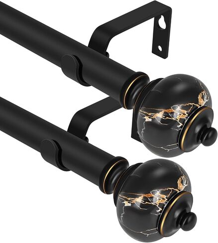 2 pack curtain rod 28-48 inch,3/4 inch Decorative,Bronze Marbled Finial in Saudi Arabia