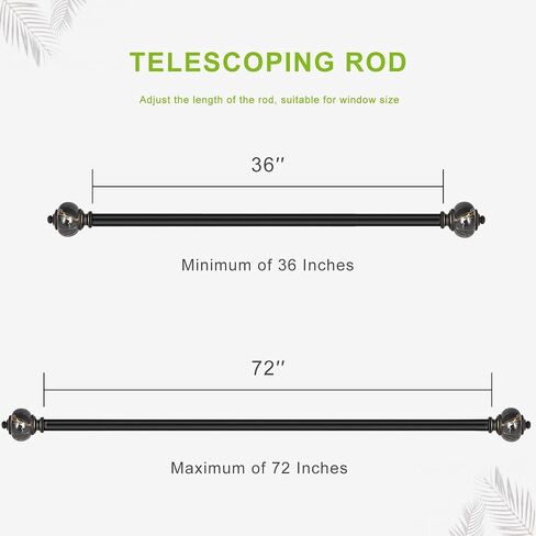 2 pack curtain rod 28-48 inch,3/4 inch Decorative,Bronze Marbled Finial in Saudi Arabia