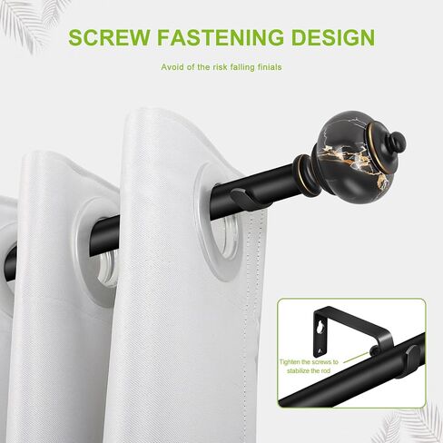 2 pack curtain rod 28-48 inch,3/4 inch Decorative,Bronze Marbled Finial in Saudi Arabia