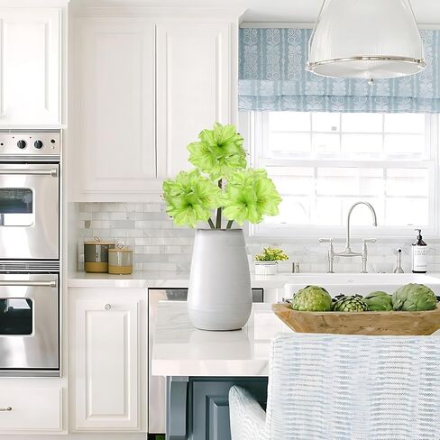 Briful 3PCS Amaryllis Artificial Flowers 17.3 Inch Faux Amaryllis Lily Flowers Stems with 4 Heads Silk Floral Bouquet for Christmas Home Room Table Centerpiece Wedding Party Arrangements(Red) in Kuwait