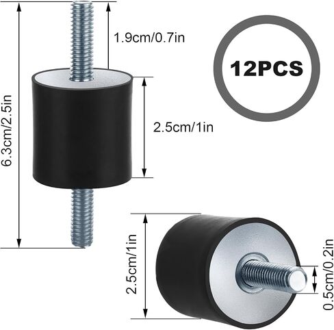 8PCS Rubber Isolator Mounts M10 Rubber Studs Shock Absorber 20x40mm Thread Rubber Mounts Rubber Vibration Isolator Mounts for Air Compressors Garage Motor Diesel Engines in Saudi Arabia