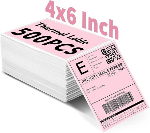 500 Sheets 4x6 Thermal Lables, Folded Shipping Labels, Thermal Printer Labels, Thermal Labels with Strong Adhesive, Compatible with Postage Labels Printer, Perforated (Pure White) in Saudi Arabia