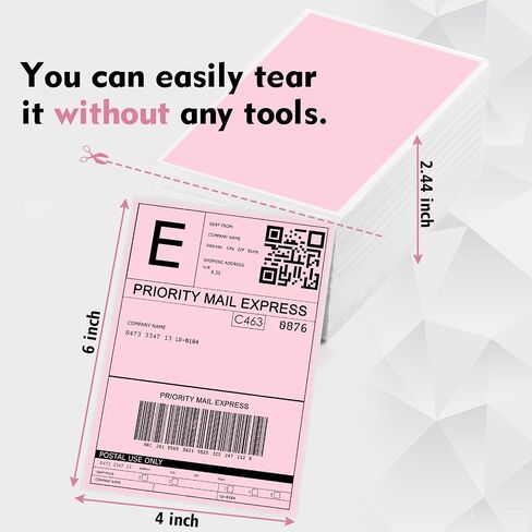 500 Sheets 4x6 Thermal Lables, Folded Shipping Labels, Thermal Printer Labels, Thermal Labels with Strong Adhesive, Compatible with Postage Labels Printer, Perforated (Pure White) in Saudi Arabia