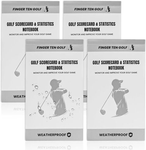 FINGER TEN Golf Scorecard Book Stats سجل الإحصاءات دفتر مقاوم للماء قيمة ورقية 1/2/4/8 حزمة، غطاء حامل بطاقة تسجيل الجولف المناسب in Kuwait