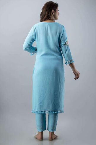 JG Women's Ethnic Wear Collection Rayon Straight Embridered Kurti & Pant Set With Dupatta in Kuwait
