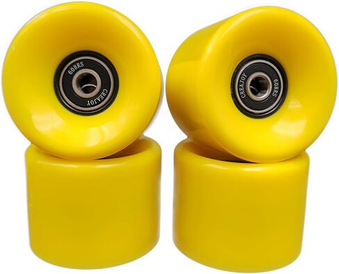 Skateboard Wheels 60mm 95a with Bearings, Set of 4 (White) in Saudi Arabia