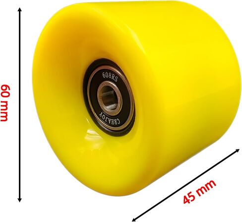 Skateboard Wheels 60mm 95a with Bearings, Set of 4 (White) in Saudi Arabia