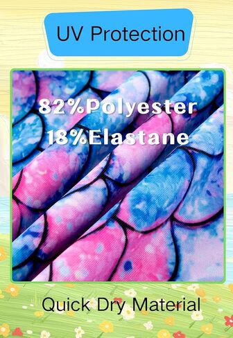 بدلة سباحة DAXIANG للفتيات قطعة واحدة بحزام مكشكش سريعة الجفاف ملابس سباحة حورية البحر بدلة استحمام رياضية للشاطئ للأطفال الصغار من سن 3 إلى 10 سنوات in Kuwait