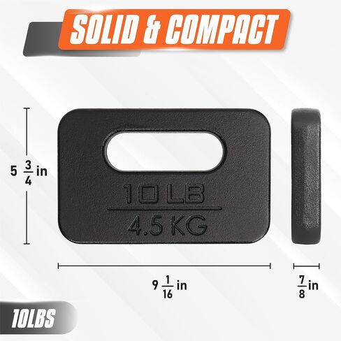 Yes4All Cast Iron Ruck Weight, Weighted Plate for Rucking, Swings, Squat, Strength Training, Fitness Workout, and Home Exercises Set 2pcs - 20LB + 30LB in Saudi Arabia