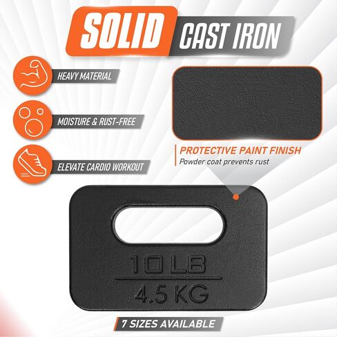 Yes4All Cast Iron Ruck Weight, Weighted Plate for Rucking, Swings, Squat, Strength Training, Fitness Workout, and Home Exercises Set 2pcs - 20LB + 30LB in Saudi Arabia