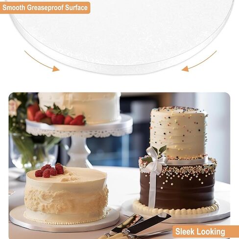 9 Pack Cake Board Drums in 3 Sizes (8, 10, 12 Inch) & in 3 Colors (White, Black, Gold) | 1/2" Thick Cake Rounds Sturdy & Greaseproof | Free Prop Up Tools | Perfect For Heavy/Tiered Cakes in Saudi Arabia