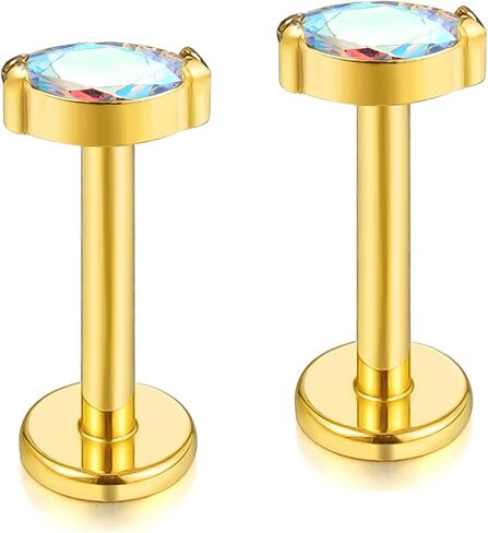BelezaDosas G23 التيتانيوم Labret ترصيع 16G بدون خيوط دفع في الصحافة تناسب مجموعة الشفاه الزنمة الحلزون الفص محارة ميدوسا الغضروف مونرو القرط دفع الظهر ثقب المجوهرات in Kuwait