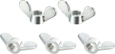 M6x5.5mm(DxL) Butterfly Wing Nuts - 10Pack - Good for Construction Industry - Zinc Alloy Butterfly Wing-Nut - Silver in Saudi Arabia