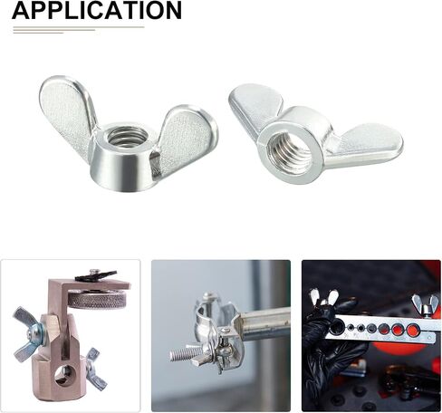 M6x5.5mm(DxL) Butterfly Wing Nuts - 10Pack - Good for Construction Industry - Zinc Alloy Butterfly Wing-Nut - Silver in Saudi Arabia