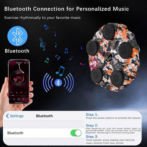 Music Boxing Machine, Wall Mounted Smart Boxing Trainer with Bluetooth Connectivity, Sound Effects, Punching Pads Includes Boxing Gloves Suitable for Adults Kids，Boxing Target for All Environments in Saudi Arabia