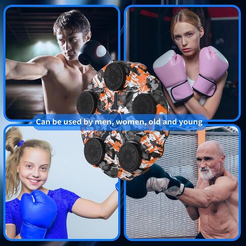 Music Boxing Machine, Wall Mounted Smart Boxing Trainer with Bluetooth Connectivity, Sound Effects, Punching Pads Includes Boxing Gloves Suitable for Adults Kids，Boxing Target for All Environments in Saudi Arabia