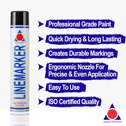 Line Marker, Grass and Road Spray Paint, Athletic Field Striping Paint Spray -White 26 Fl Oz (Pack of 6) in Saudi Arabia
