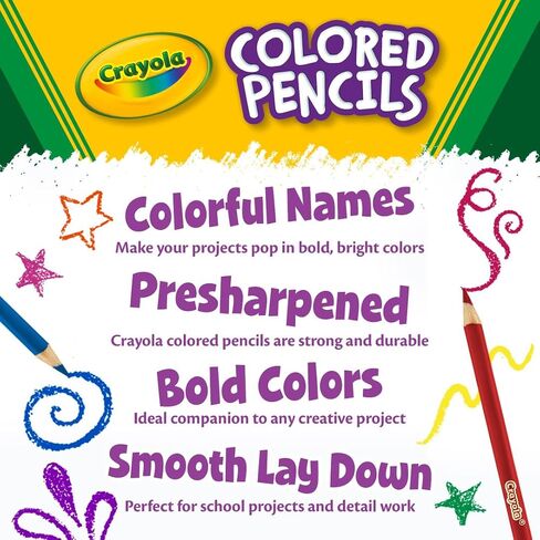 مجموعة أقلام الرصاص الملونة Crayola (120CT) ، أقلام رصاص كتب تلوين ، لوازم فنية للأطفال ، أقلام الرصاص الملونة ، مسبقًا ، هدايا للأطفال ، الأعمار 3+ in Saudi Arabia