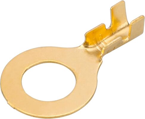Baomain 100PCS M6 Non-Insulated Open Barrel Wire Crimp Copper Terminal Connerctor O-Type Ring Lugs Crimp Cable Terminal for Crimp Solid Wires or Stranded Wires (M6) in Saudi Arabia