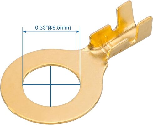 Baomain 100PCS M6 Non-Insulated Open Barrel Wire Crimp Copper Terminal Connerctor O-Type Ring Lugs Crimp Cable Terminal for Crimp Solid Wires or Stranded Wires (M6) in Saudi Arabia
