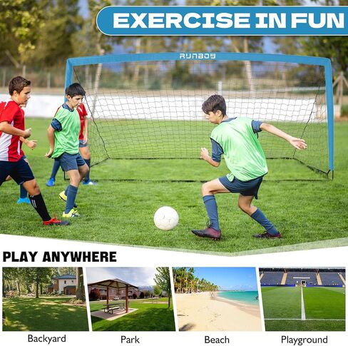 RUNBOW 11x5.5',9x5',6x4' FT Metal Frame Soccer Goal for Backyard Kids Adult Junior Teenager Large Soccer Net with Carry Bag in Saudi Arabia