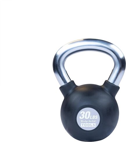 أدوات الجسم الصلبة (KBZ) أجراس Kettlebell من الحديد الزهر من 5 و10 و15 و20 رطلاً إلى 80 رطلاً مع وزن ملون مطلي بالمطاط ومقبض غير قابل للانزلاق، جرس Kettlebell لمعدات تدريب القوة المنزلية والتجارية in Kuwait