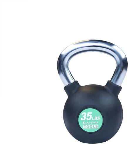 أدوات الجسم الصلبة (KBZ) أجراس Kettlebell من الحديد الزهر من 5 و10 و15 و20 رطلاً إلى 80 رطلاً مع وزن ملون مطلي بالمطاط ومقبض غير قابل للانزلاق، جرس Kettlebell لمعدات تدريب القوة المنزلية والتجارية in Kuwait