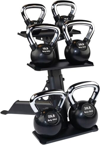 أدوات الجسم الصلبة (KBZ) أجراس Kettlebell من الحديد الزهر من 5 و10 و15 و20 رطلاً إلى 80 رطلاً مع وزن ملون مطلي بالمطاط ومقبض غير قابل للانزلاق، جرس Kettlebell لمعدات تدريب القوة المنزلية والتجارية in Kuwait