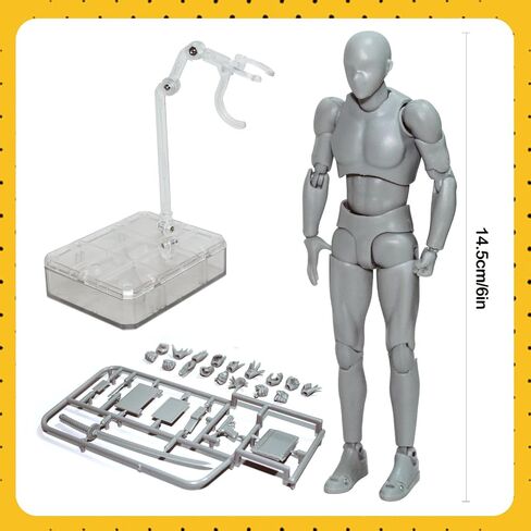AXITWXIT Manikin Figure Drawing Supplies Drawing Tools, Mannequin for Artists Drawing Figures Model for Sketching, Painting, Artists Male+Female Set(Grey) in Kuwait