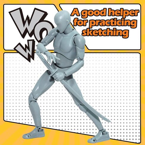 AXITWXIT Manikin Figure Drawing Supplies Drawing Tools, Mannequin for Artists Drawing Figures Model for Sketching, Painting, Artists Male+Female Set(Grey) in Kuwait