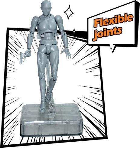 AXITWXIT Manikin Figure Drawing Supplies Drawing Tools, Mannequin for Artists Drawing Figures Model for Sketching, Painting, Artists Male+Female Set(Grey) in Kuwait