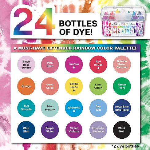 TULIP POSY ONE TIE TIE-DYE Party لـ 5 ، 15 ألوان قوس قزح للنسيج in Kuwait