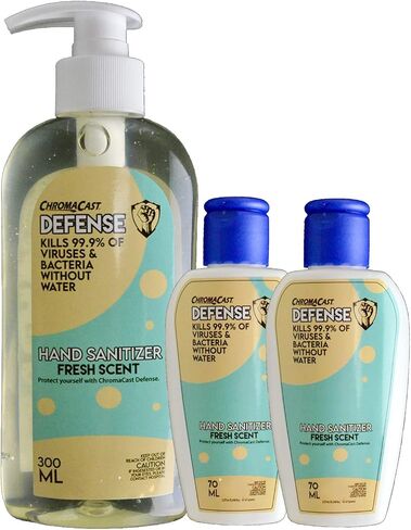 8-Pack ChromaCast Defense Sanitizing Gel for Instruments and Music Equipment 70ml/2.36oz Travel Size in Kuwait