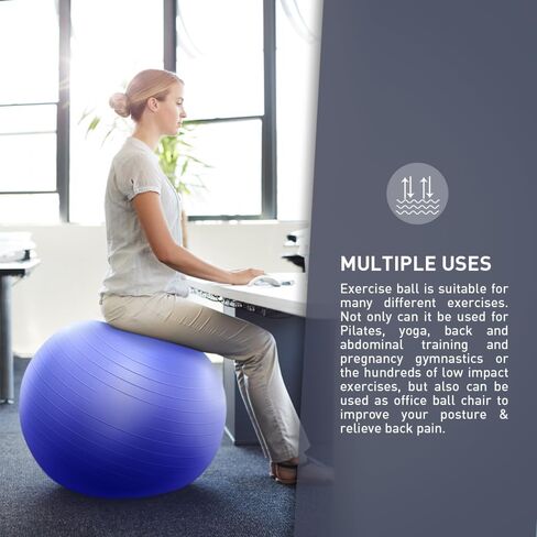 Forbidden Road Yoga Ball Exercise Ball for Workout,Stability, Fitness and Physical Therap with Pump in Saudi Arabia