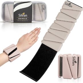 Wrist weights bangles set of two (1lb each)Ankle Weights for Women - 1lb Pair | Adjustable Wrist and Ankle Bangles for Yoga, Walking, Running, Barre, Pilates, Cardio & Aerobics | Premium Weighted Bands for Men & Women | Home & Gym Workouts in Kuwait